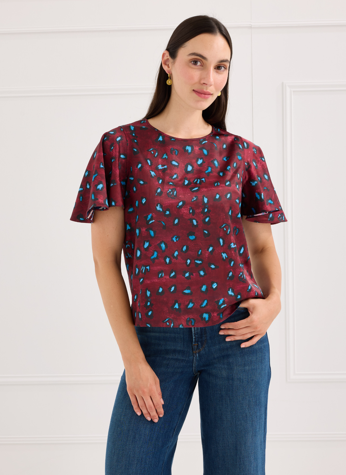 The Kris Top - Merlot Leopard