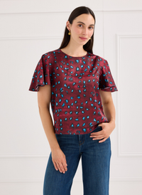The Kris Top - Merlot Leopard