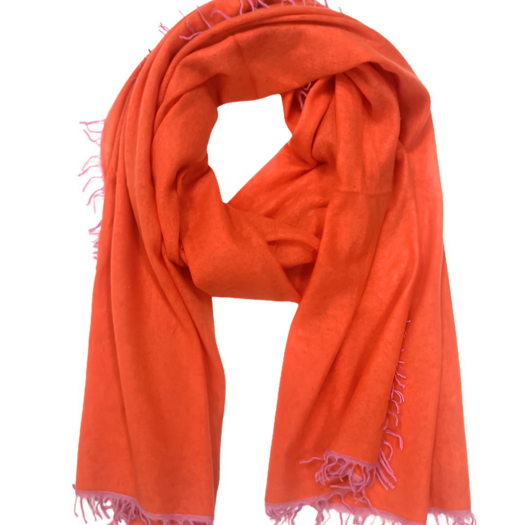 Cashmere Felted Contrast Trim Wrap
