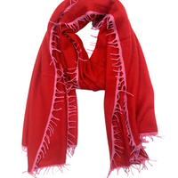 Cashmere Felted Contrast Trim Wrap