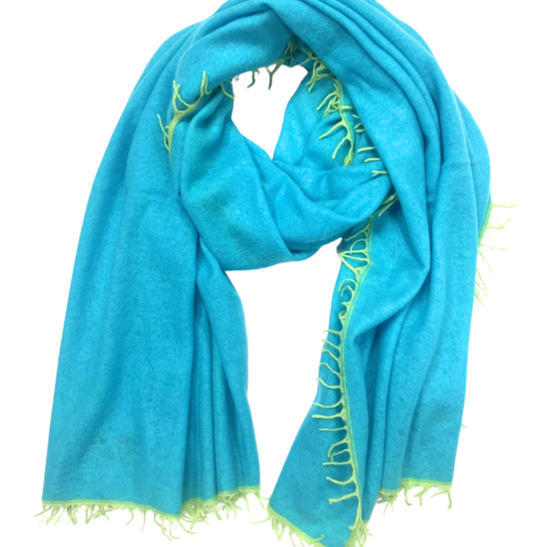 Cashmere Felted Contrast Trim Wrap