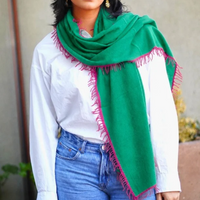 Cashmere Felted Contrast Trim Wrap