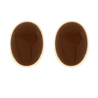 Color Coated Oval Stud Earrings