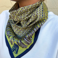 Tassel Print Silky Scarf