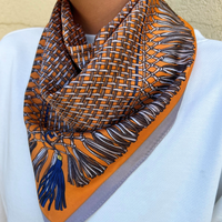 Tassel Print Silky Scarf