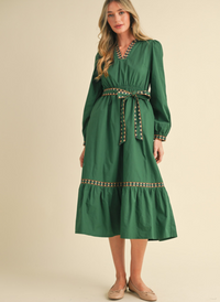 Priscilla Midi Dress- Green
