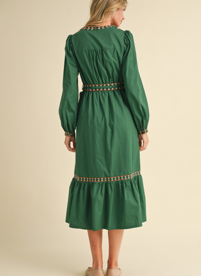 Priscilla Midi Dress- Green