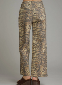 Tiger Print Wide Leg Jeans