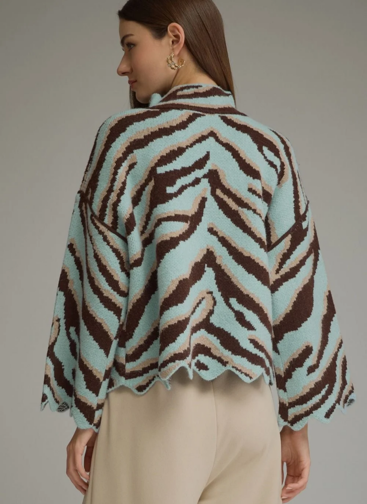 Ansley Animal Mock Neck Sweater