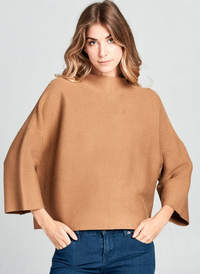 Flare Sleeve Ribbed Sweater