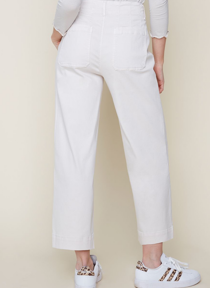 Crop Flare Pocket Pant- Oyster