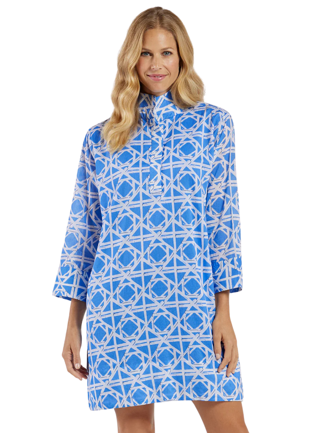 Helen Dress - Bamboo Rattan Harbor Blue