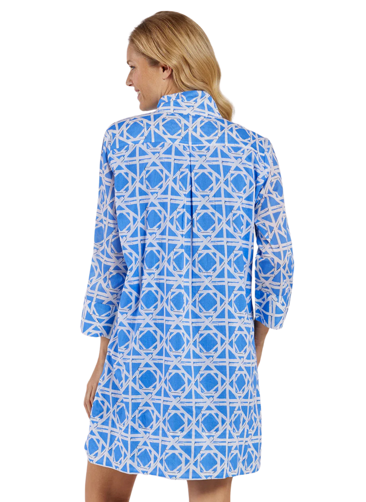 Helen Dress - Bamboo Rattan Harbor Blue