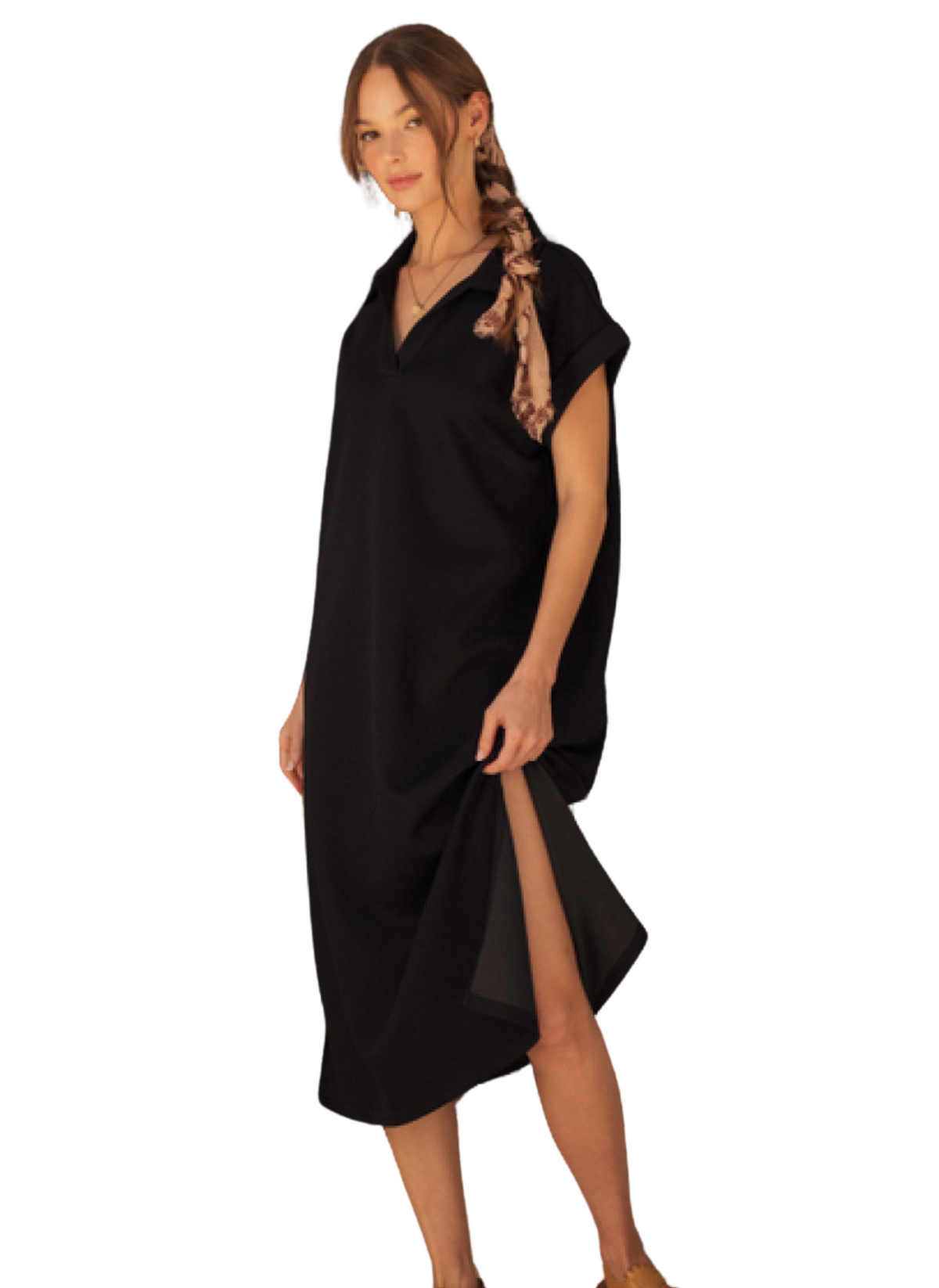 Scuba Midi Dress - Black