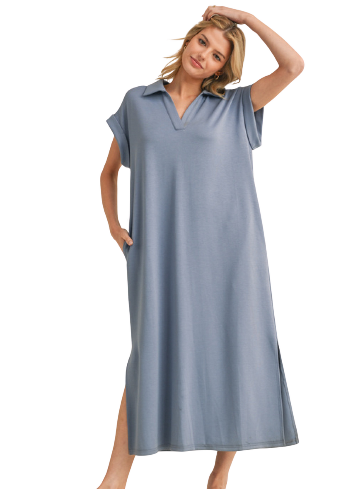 Scuba Midi Dress - Denim