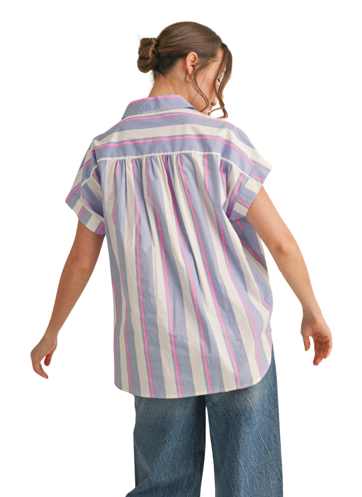 Monica Striped Top - Pink