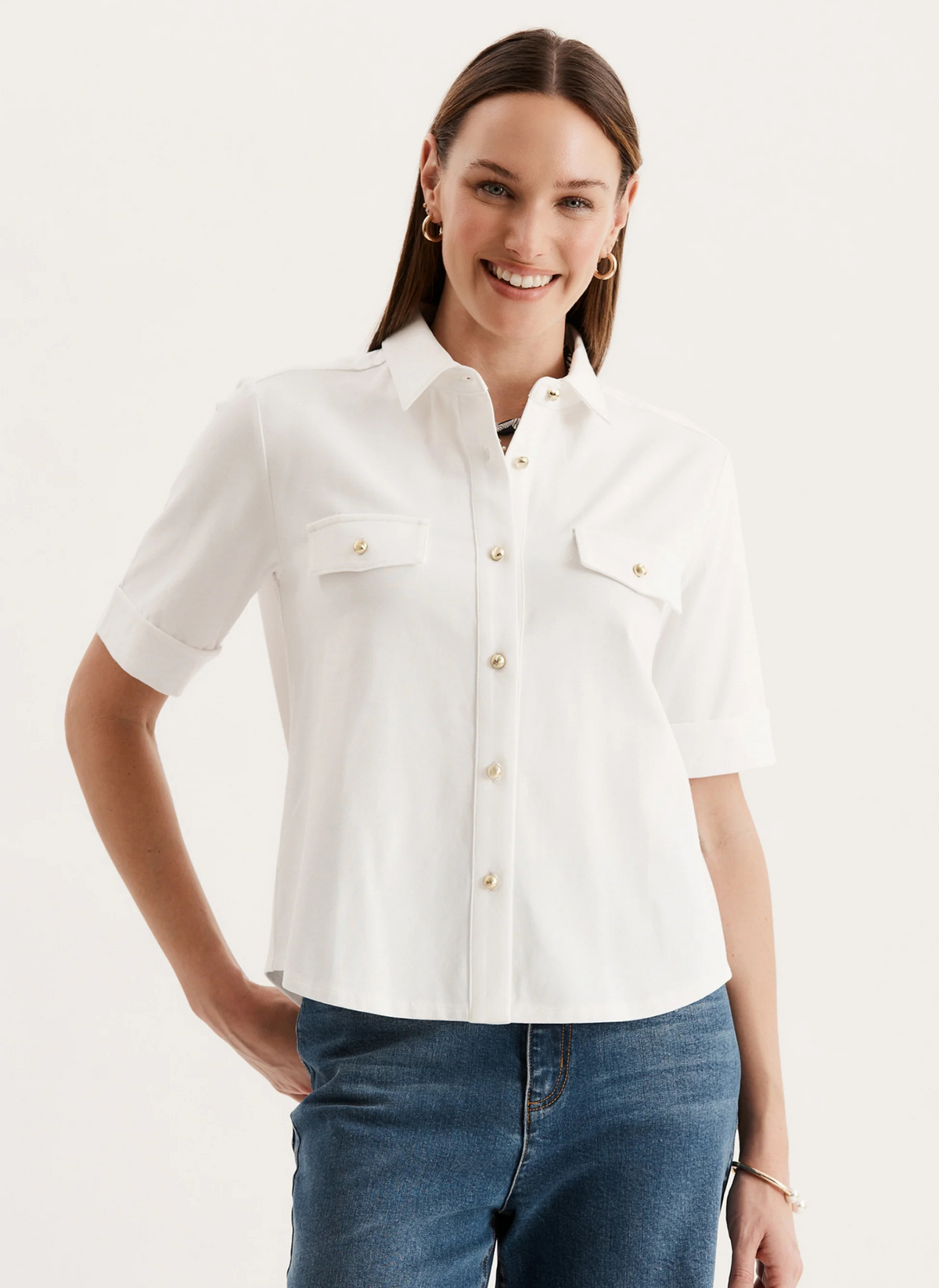 Classic Club Shirt w/ Gold Buttons