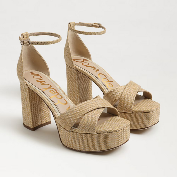 【美品】what we want WWW GOALSTAND OAK Jullian Platform Heel - Bleached Beechwood Weave – Just the