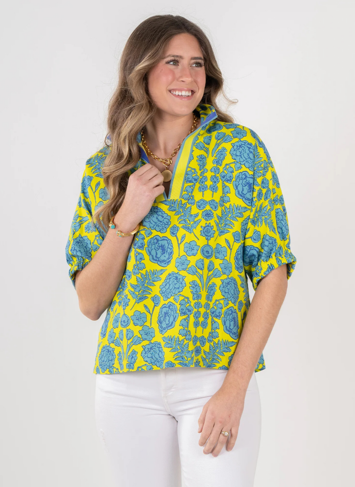 Poppy Linen Top - Joy Bouquet