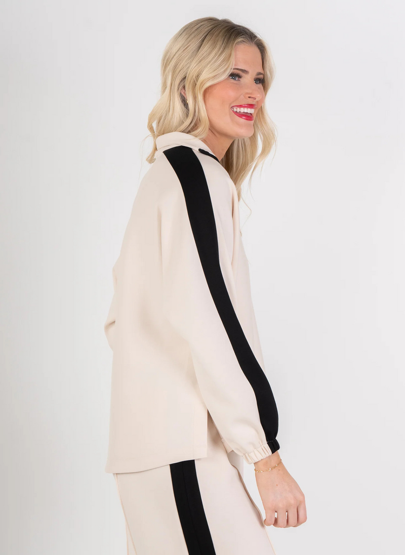 Poppy Pop-Over Long Sleeve Top - Black Sand