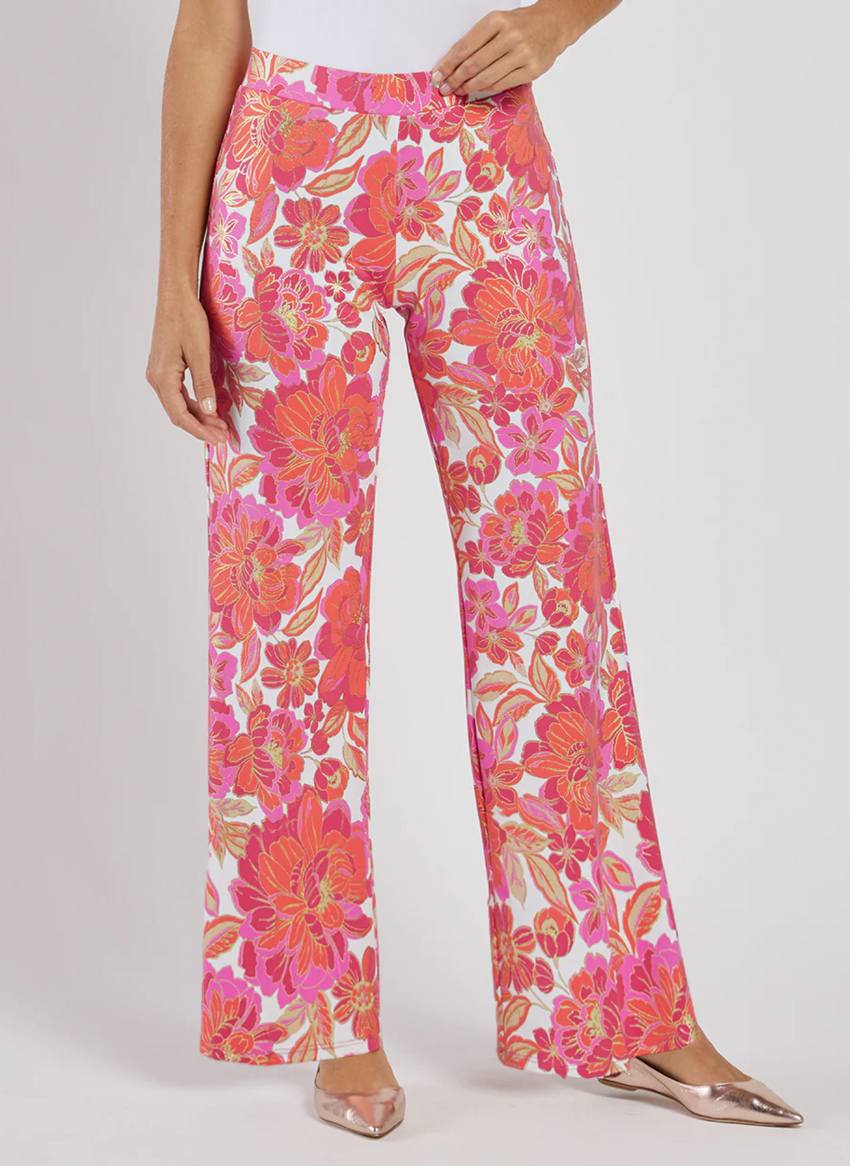 Nicolette Pants - Peony Dream White