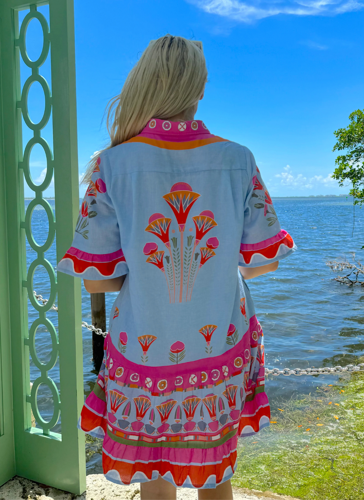 Lisbon Mini Dress - Lotus Blue