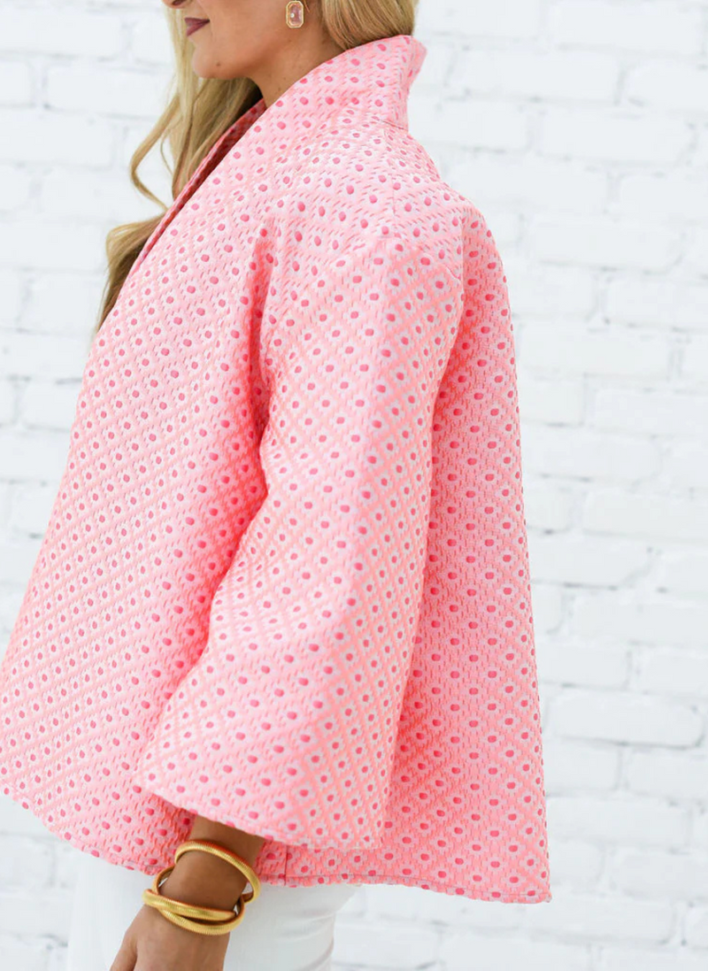 Jackie Jacquard Jacket - Coral