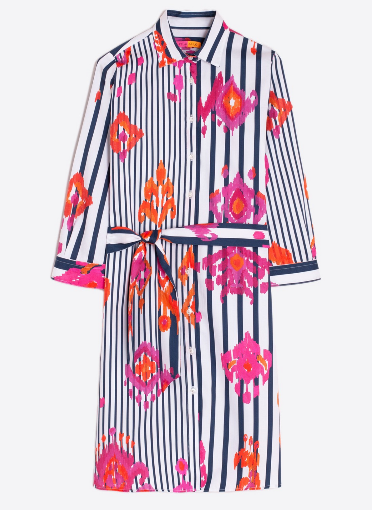 Dover Dress - Stripe + Rose Ikat