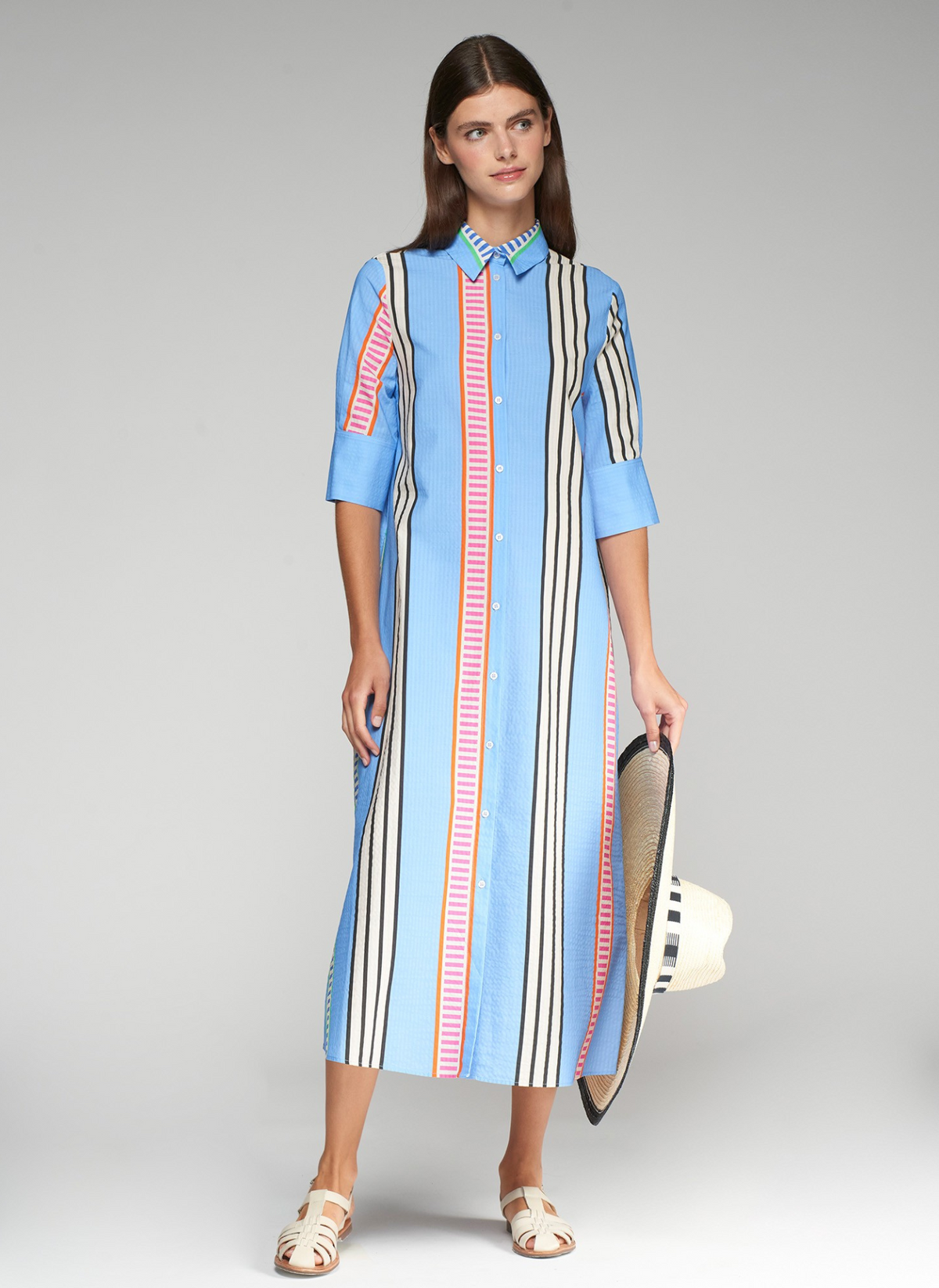 Izzy Dress - Azul Seersucker
