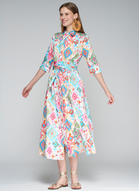 Brenda Midi Dress - Ikat Multi