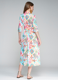Brenda Midi Dress - Ikat Multi