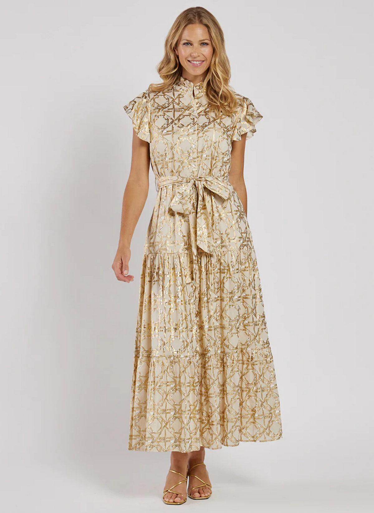 Mirabella Dress - Bamboo Rattan Sand Gold