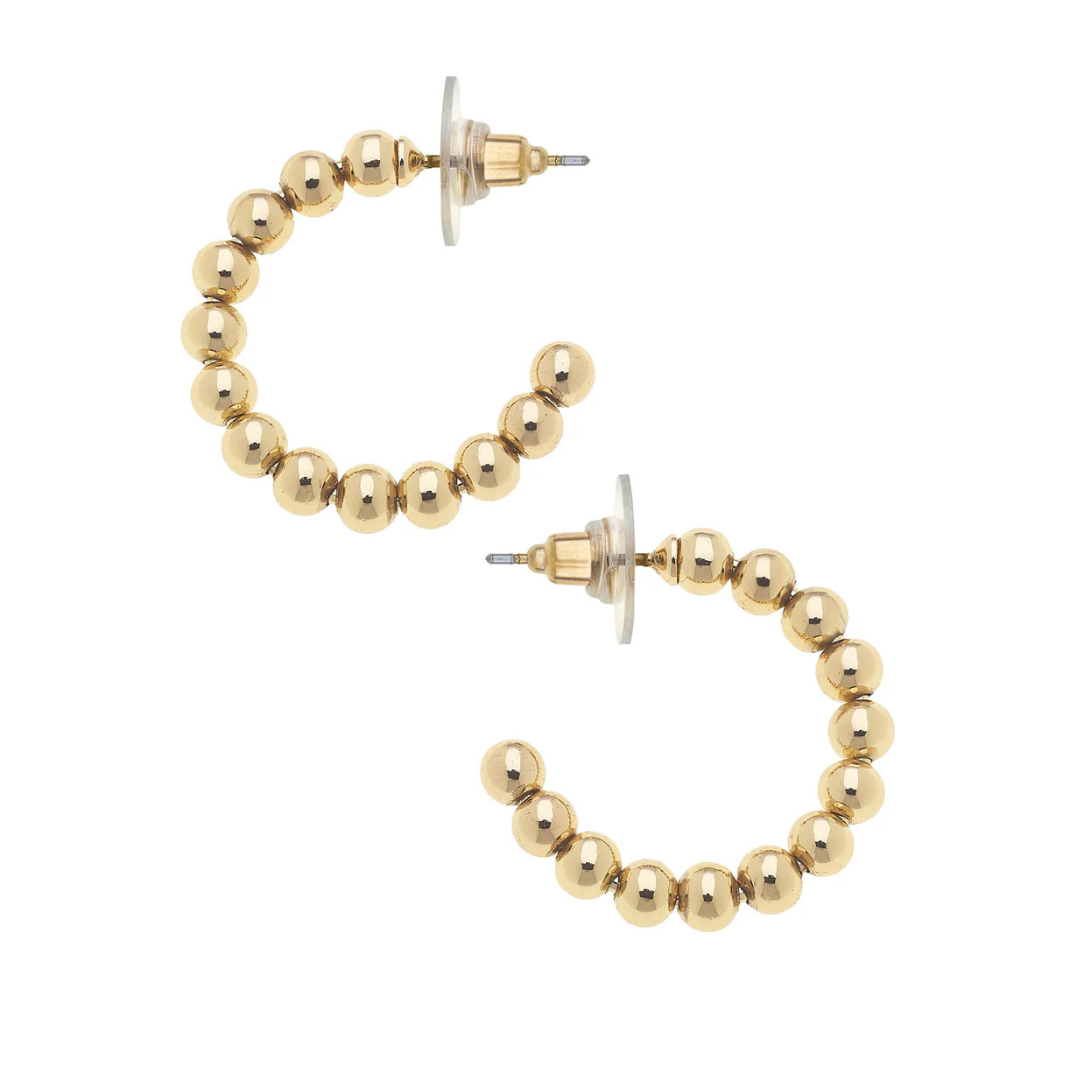 Demi Mini Bead Ball Hoop Earrings