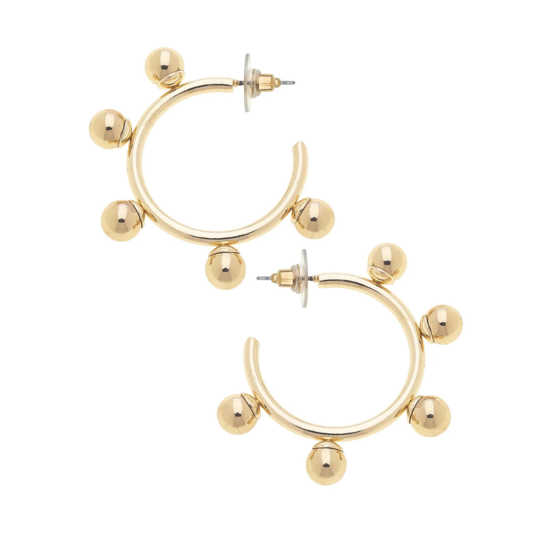 Allison Bead Ball Hoop Earrings