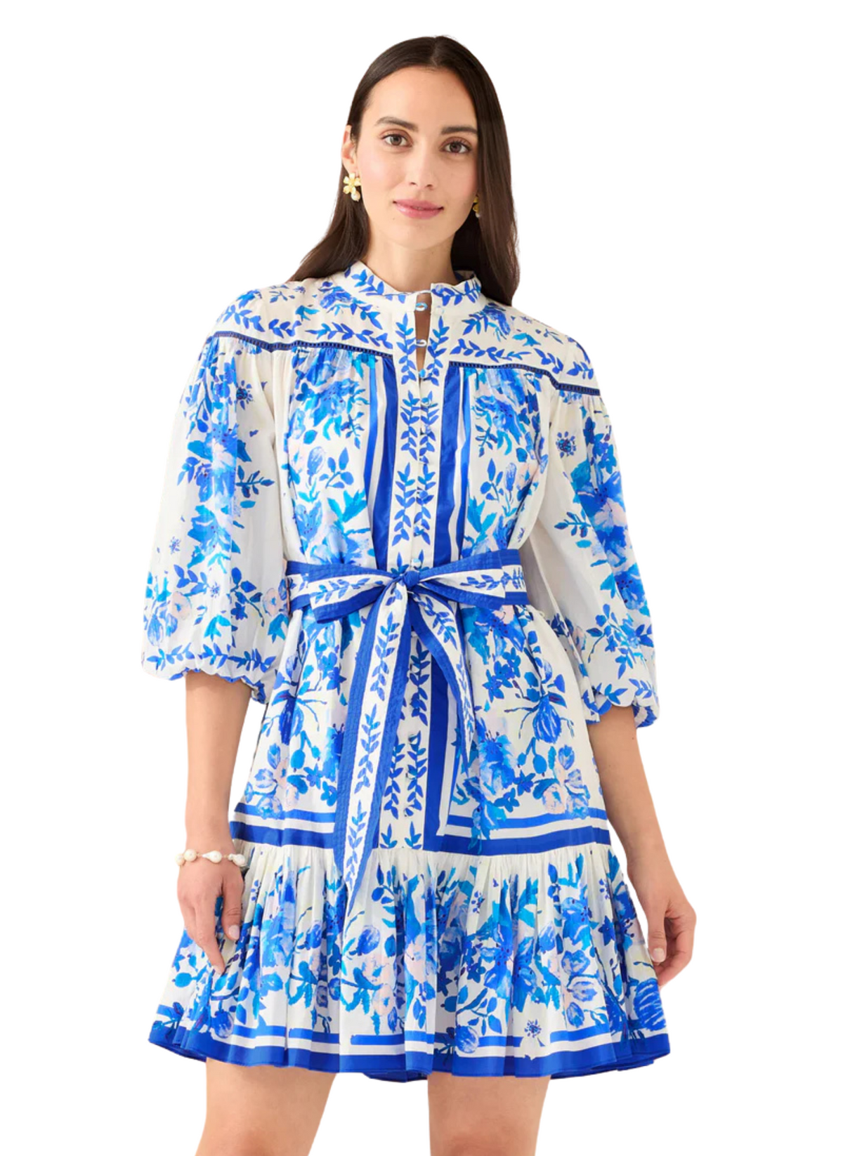 Lori Anne Dress - White Augusta Floral