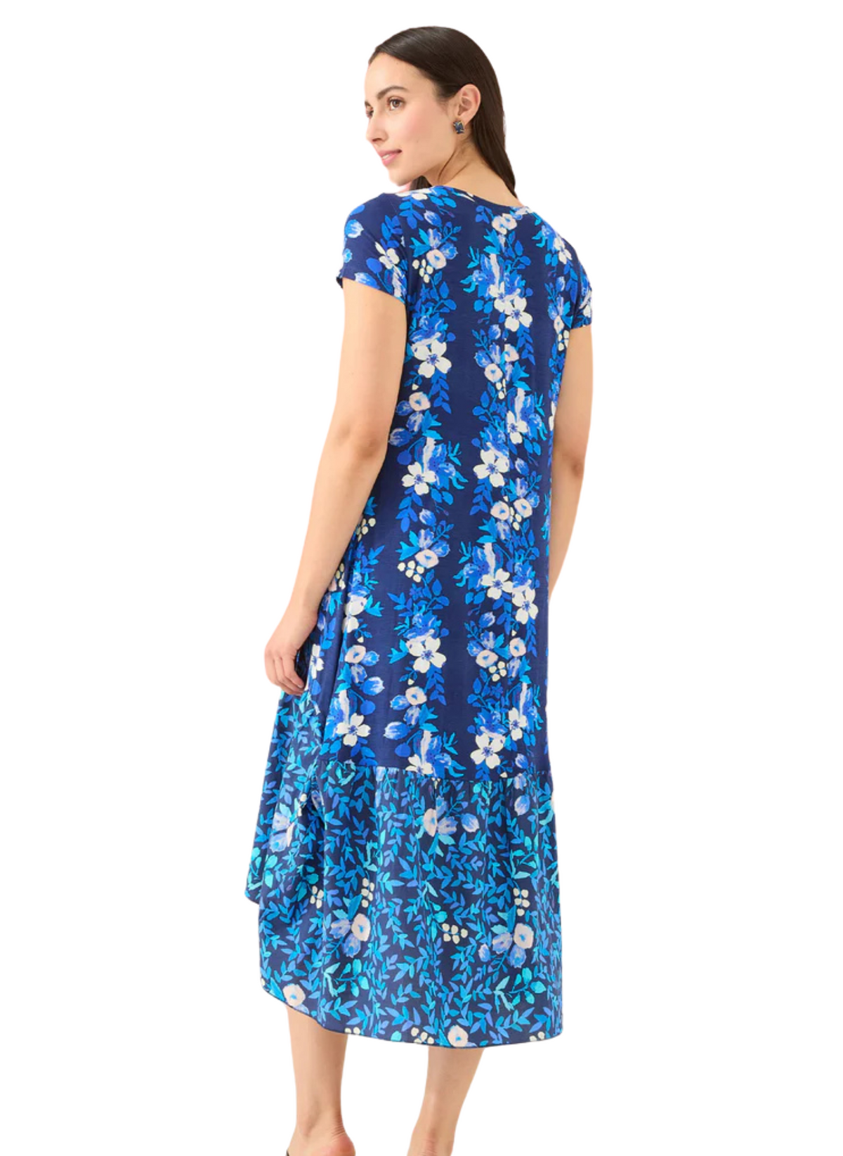 Alisa Dress - Navy Augusta Garden Stripe