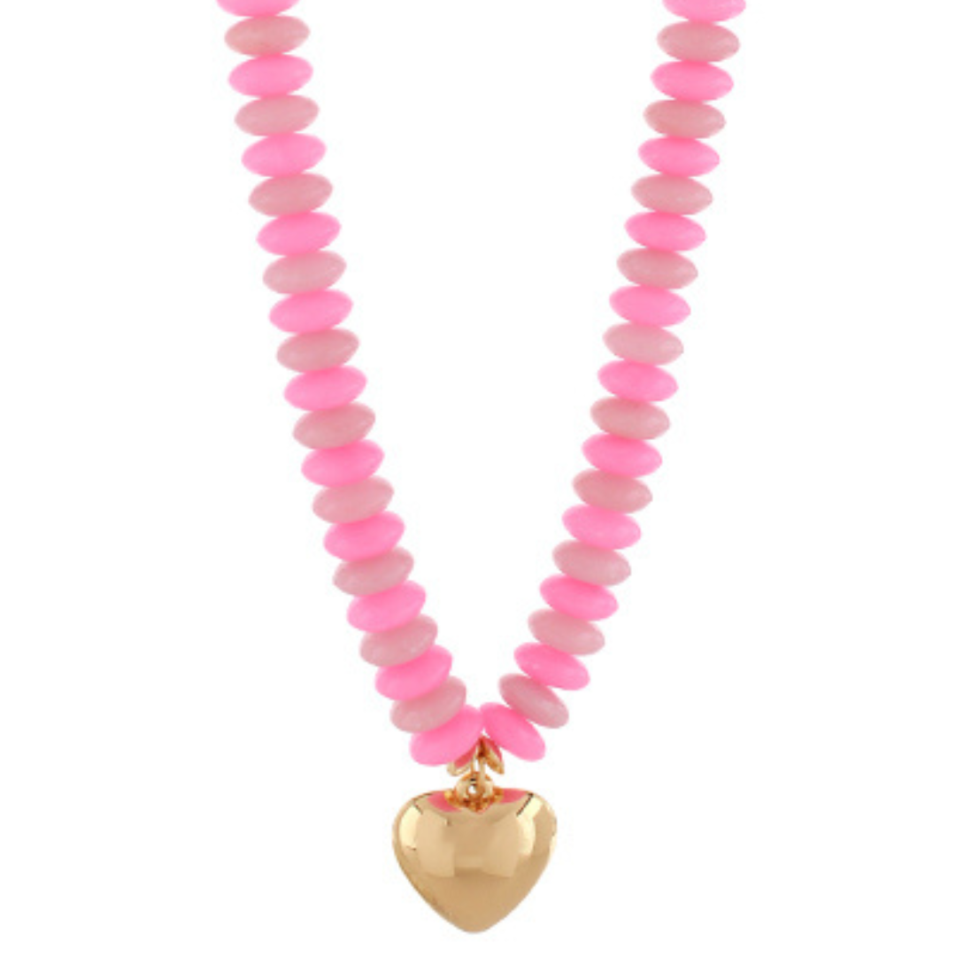 Heart Pendant Beaded Necklace
