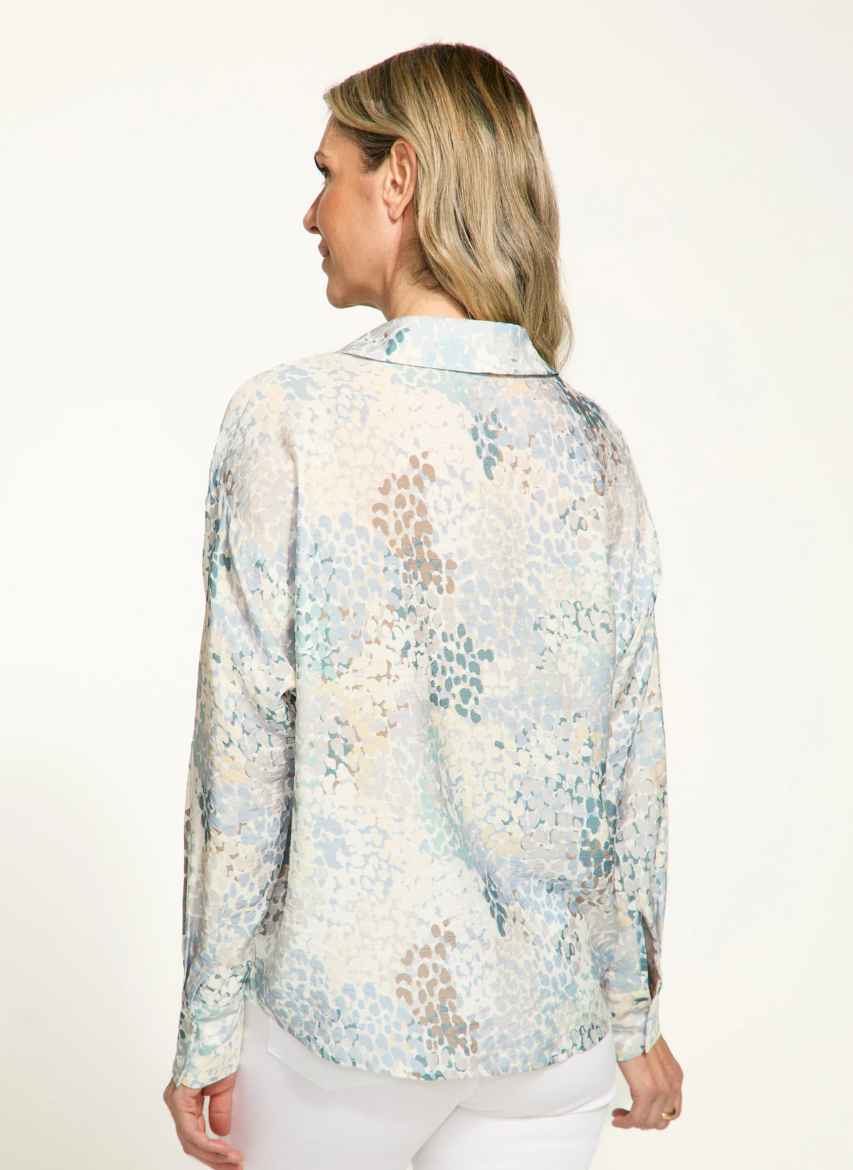 Spectral Long Sleeve Popover Blouse - Neutral