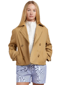 Hannah Cropped Trench Jacket - Brown