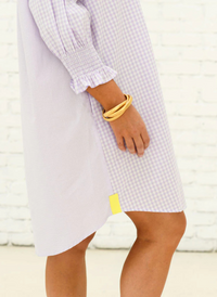 Kimberly Dress - Contrast Lavender Gingham