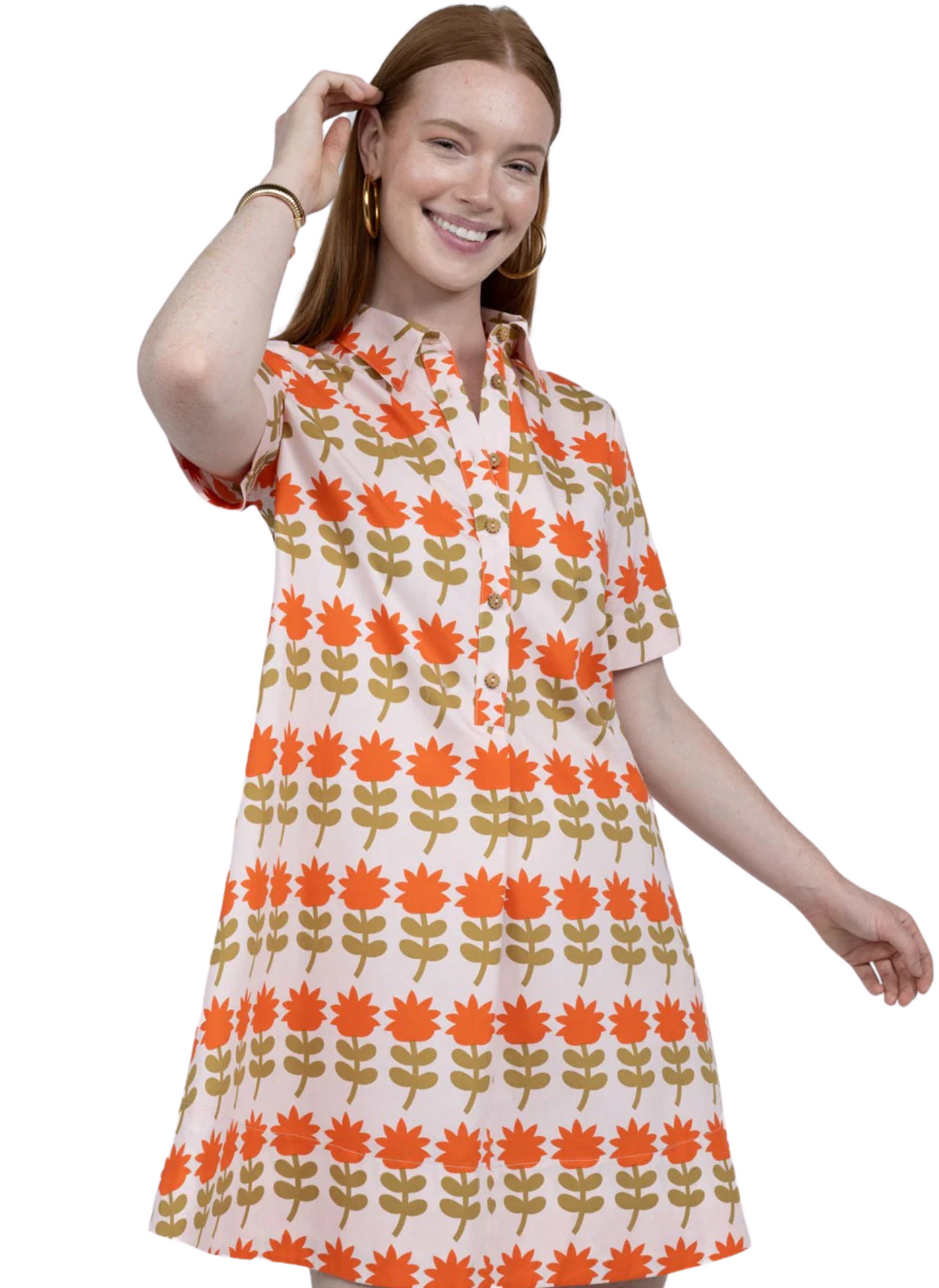 Blooming Tulips Collared Dress