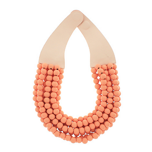 Wooden Bead Multi Row Necklace