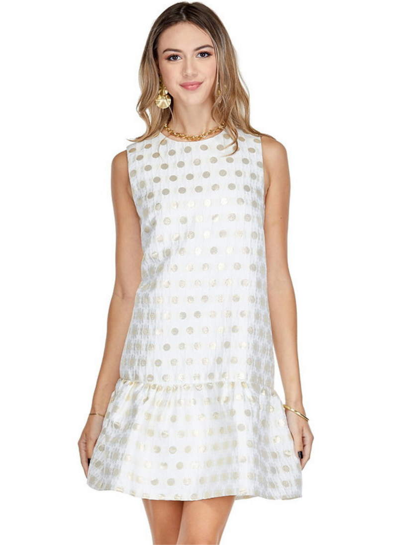 Brocade Daisy Flounce Dress