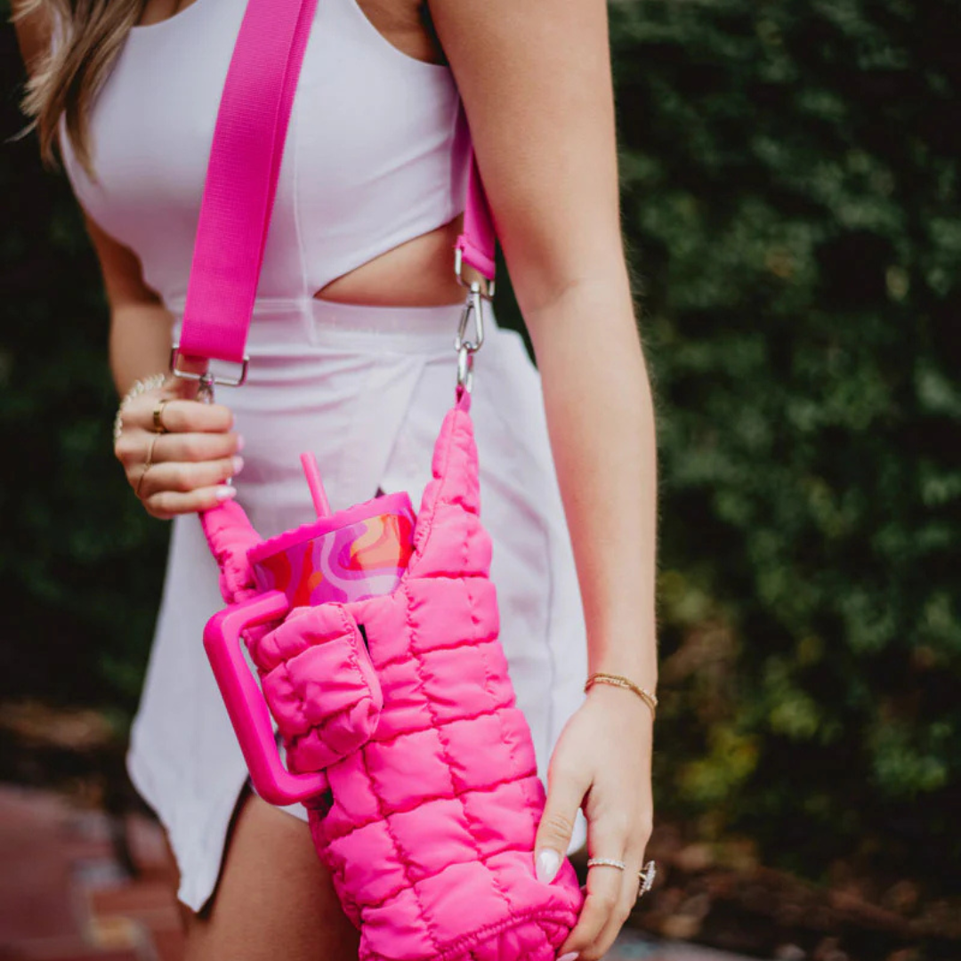 plastic bottle bag／khaki quilt Boho Market Bag - Green