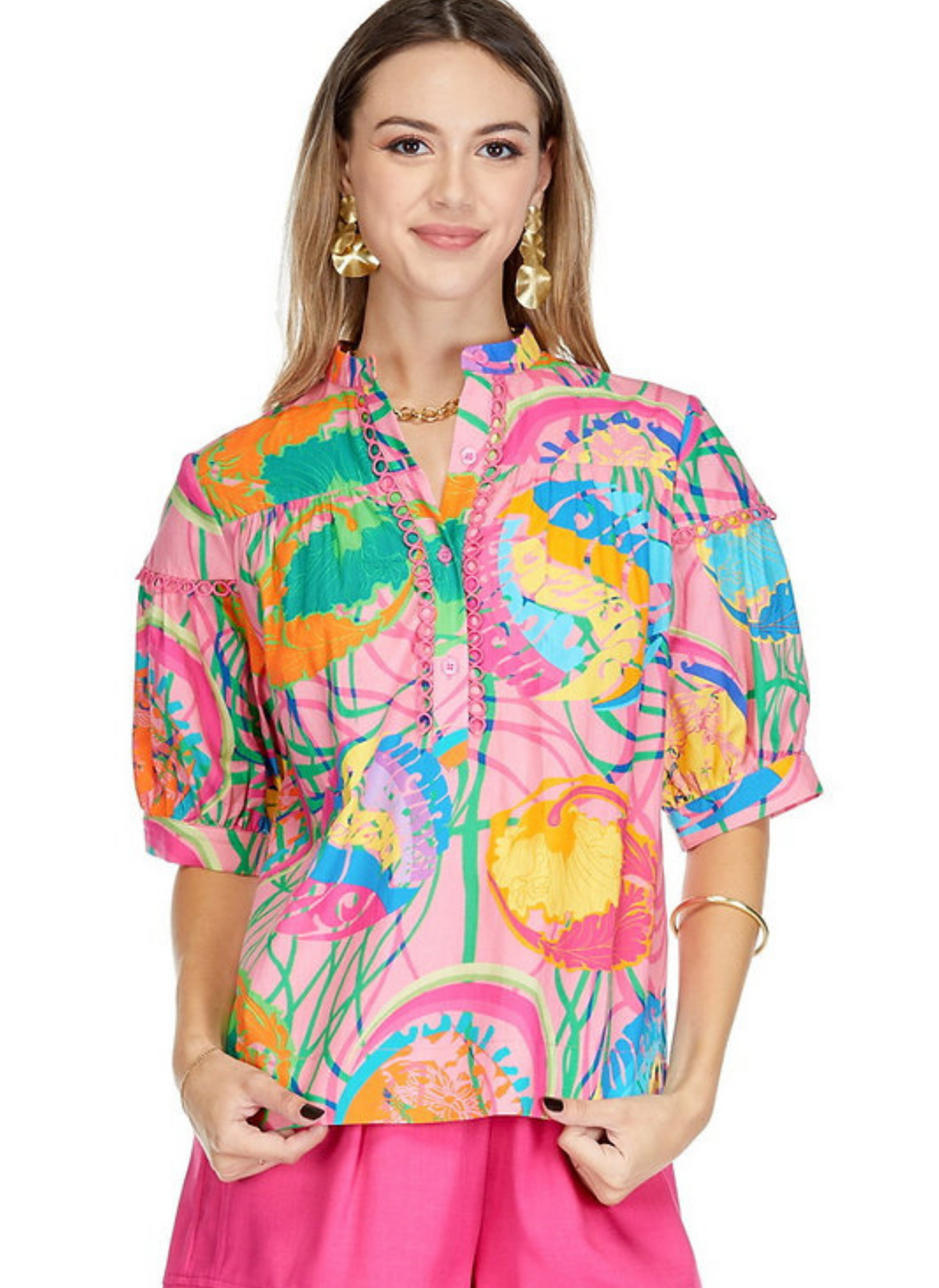 Loop Trim Ribbon Fun Top