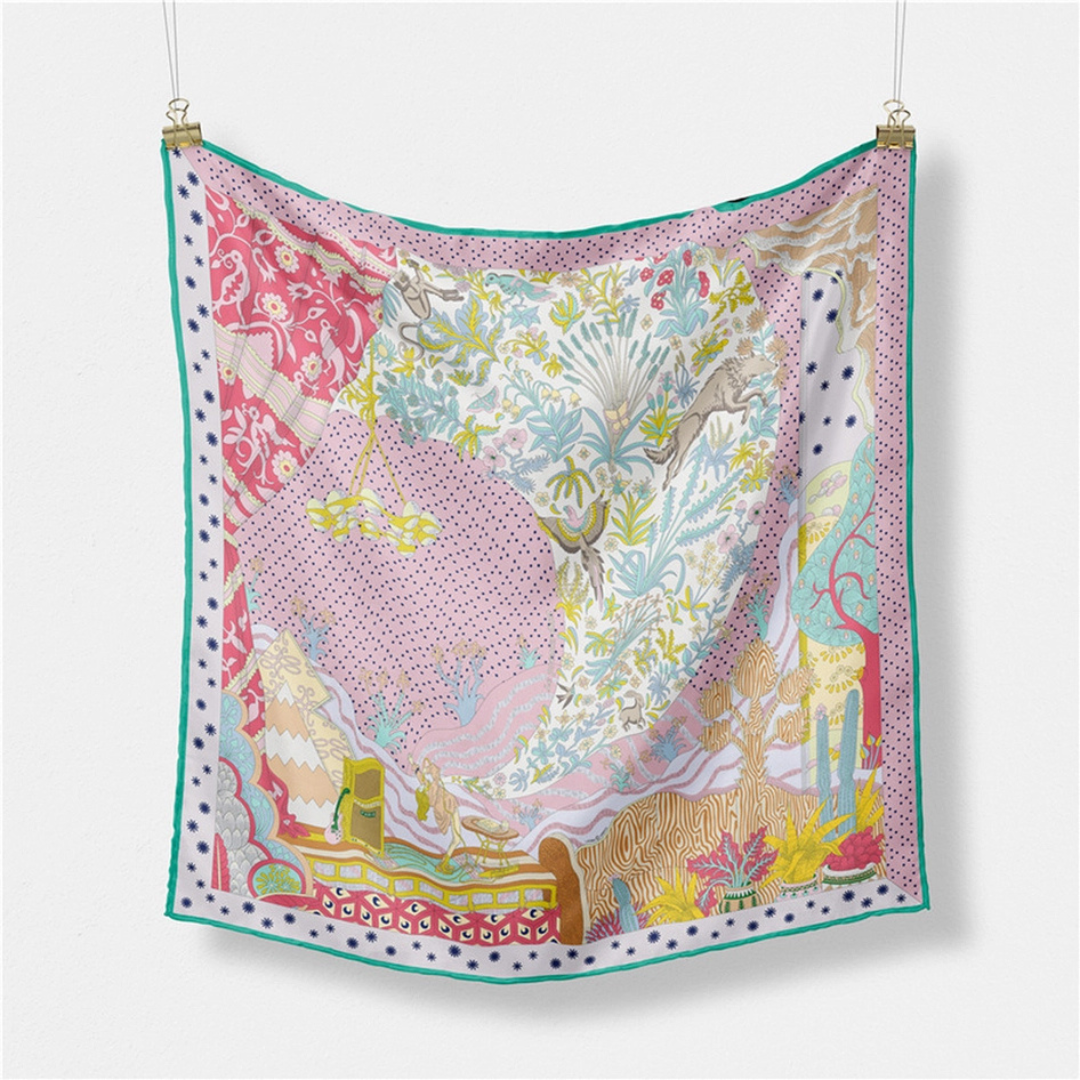Seaside Printed Silk Scarf