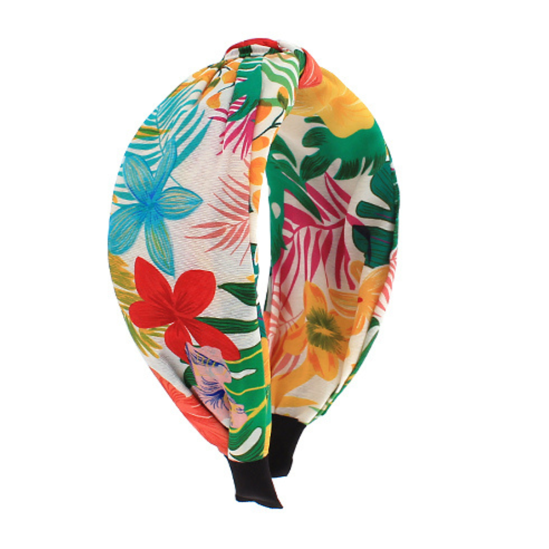 Monstera Floral Knotted Headband