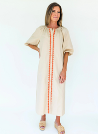 Hampton Midi Dress- Pebble