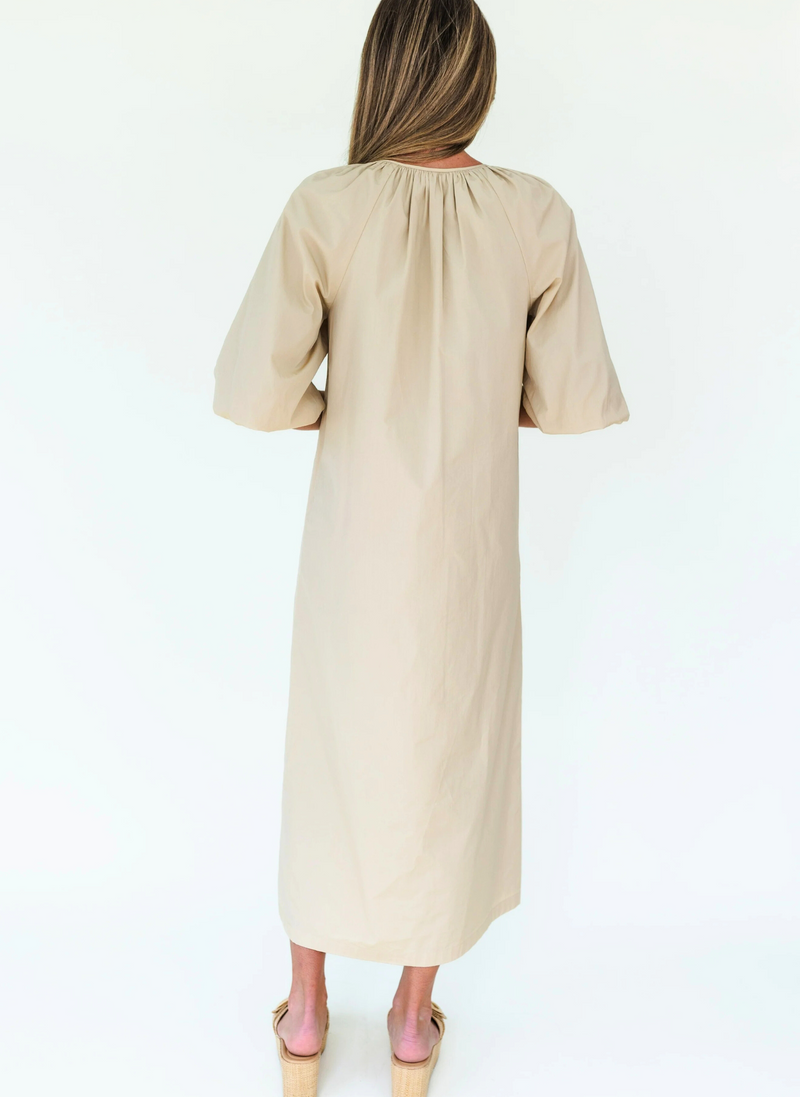 Hampton Midi Dress- Pebble