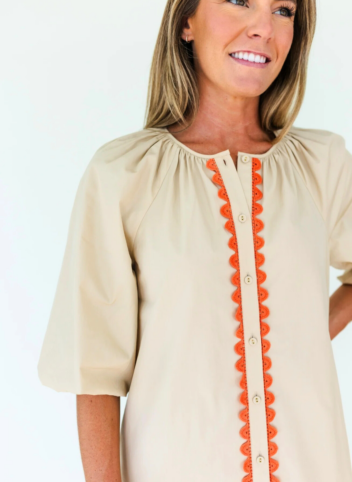 Hampton Midi Dress- Pebble